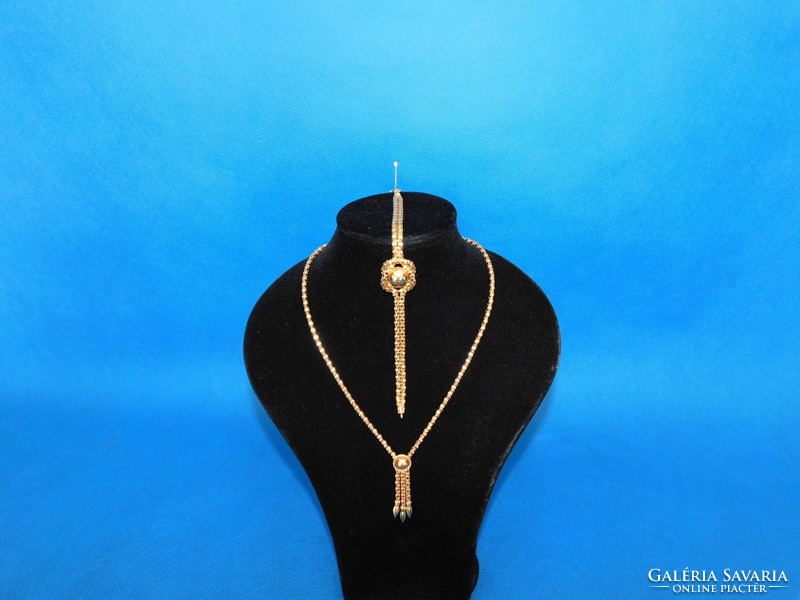 Gold 18k Women's Necklace + Bracelet 30.2 Gr
