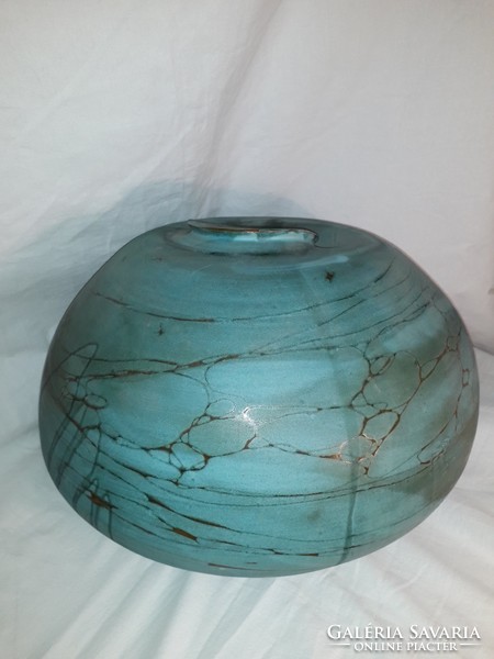 Mid century design giant sized turquoise green ceramic vase marked very rare