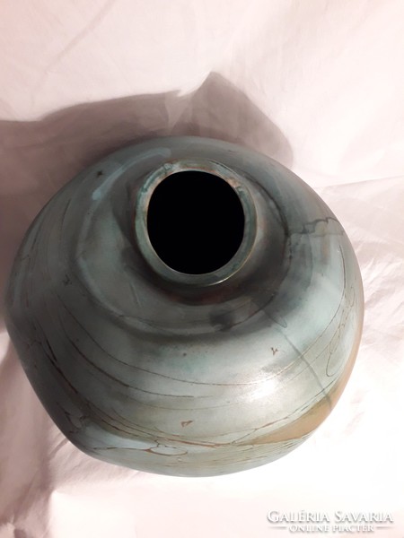 Mid century design giant sized turquoise green ceramic vase marked very rare