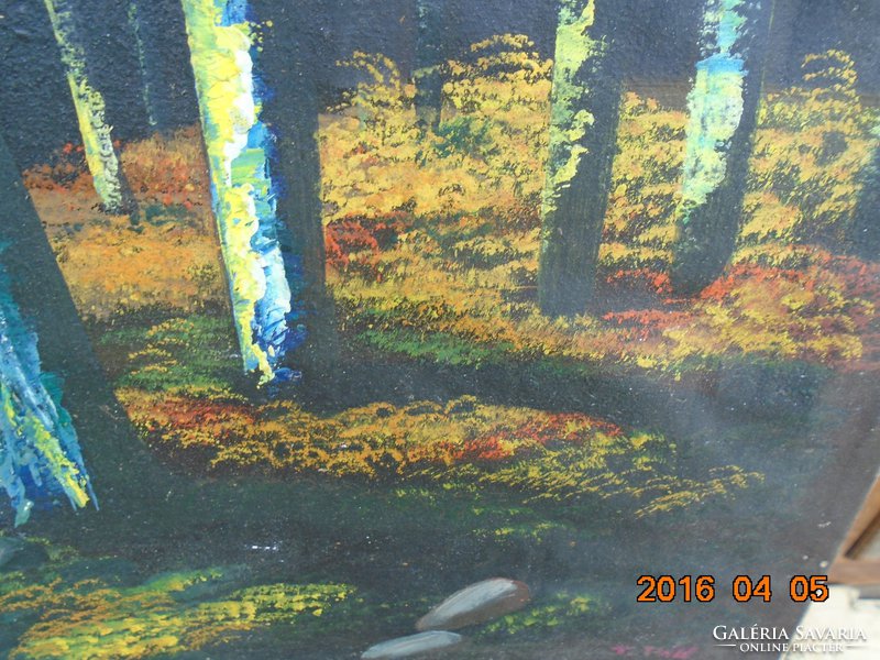 Olaj-vászon  szignós nagy tájkép -97x64 cm