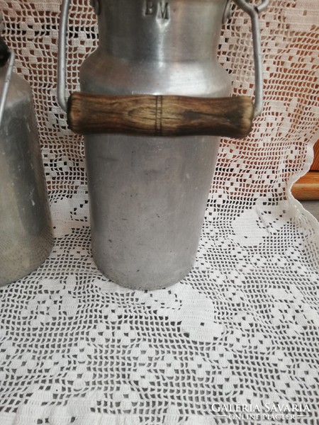 2 pcs aluminum aluminum milk jug, jug, peasant decoration, nostalgia piece