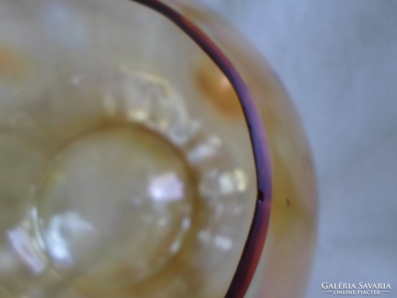 Antik nagy méretű, gyönyörű  irizáló fújt gömb üveg