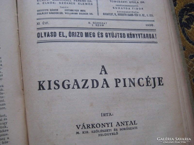 A Magyar  Királyi  Földművelődési  Minisztérium .  Rádió előadásainak Sorozata  1938