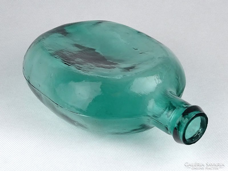 0Z932 Antik zöld fújt üveg flaska butykos