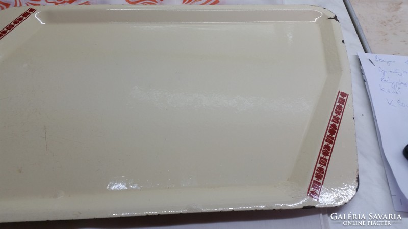 Retro enameled, painted tray 2 pcs for sale!