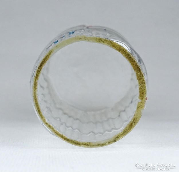 0Z945 Antik üveg szálváza 18.5 cm ~ 1900 körül