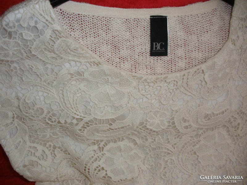 Cream white lace sweater new, l