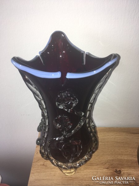 Csodaszép színes üveg váza 