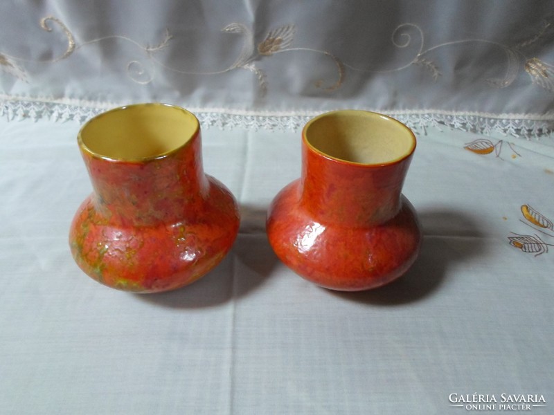 Tófej kerámia váza 1. (kicsi, narancssárga, retro)