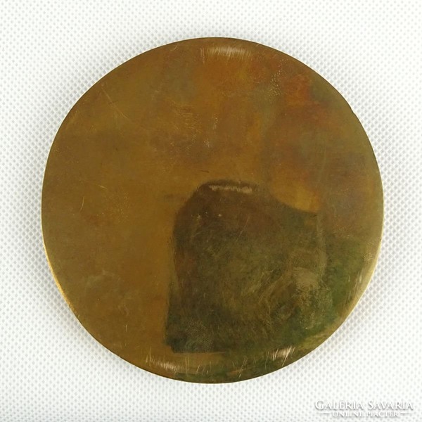 1A124 KISZ jelzett bronz plakett 1982 9.5 cm