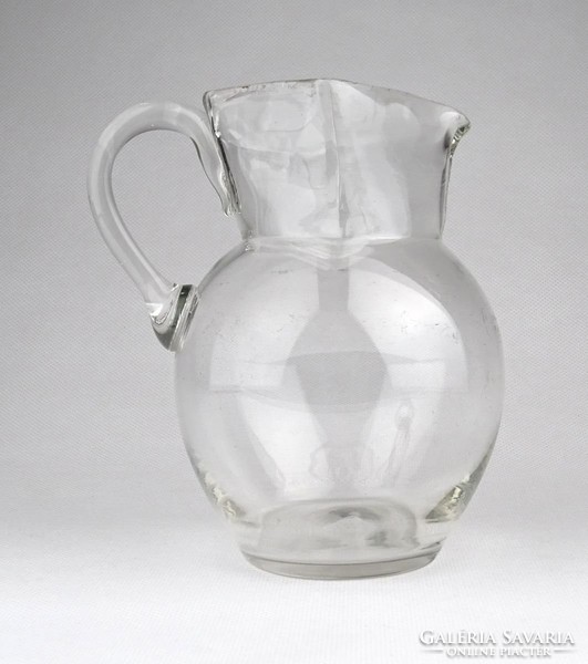 0Z968 Régi kisméretű fújt üveg kancsó 12 cm ~ 1900 körül