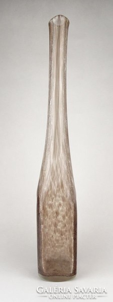 0Z808 Karcagi irizáló lila fátyolüveg váza 47 cm