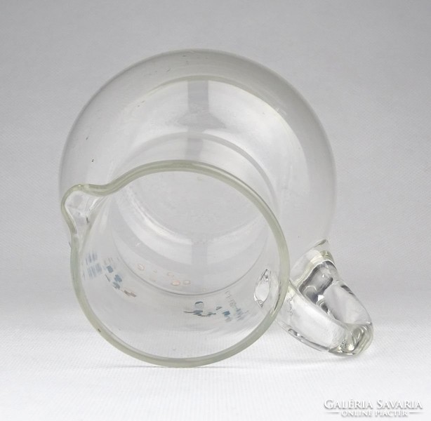 0Z967 Antik kisméretű fújt üveg kancsó 12.5 cm ~ 1900 körüli
