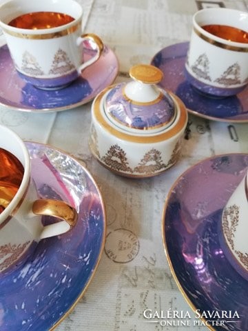 4 Personal luster-glazed porcelain coffee set