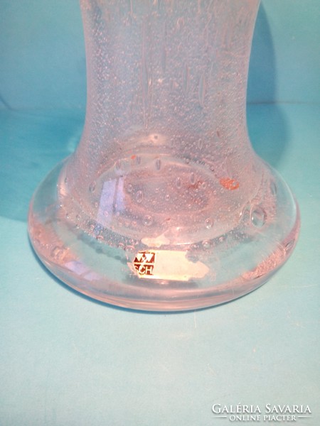 A rare form! Eisch marked bubble glass vase