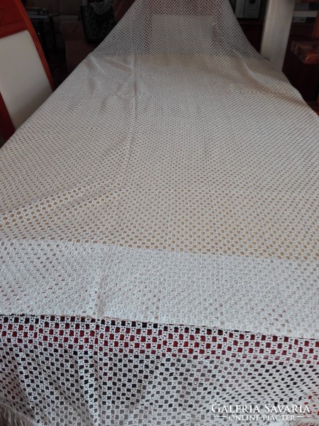 Crochet curtain, 132 x 260 cm + 13 cm fringe