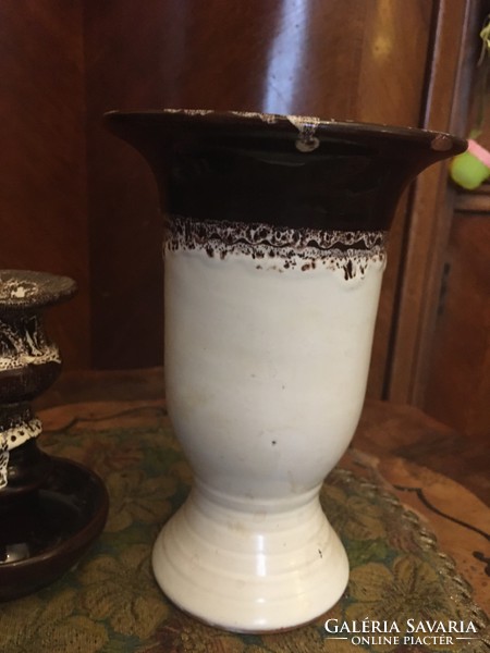 Kerámia váza és gyertyatartó