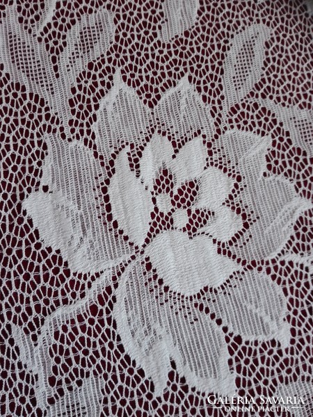 Krémszínű virágmintás pamut függöny/ágytakaró, 127 x 265 cm