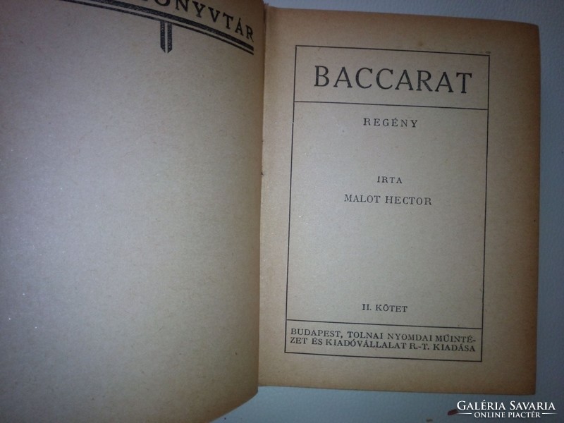 Malot Hector: Baccarat I-II. 