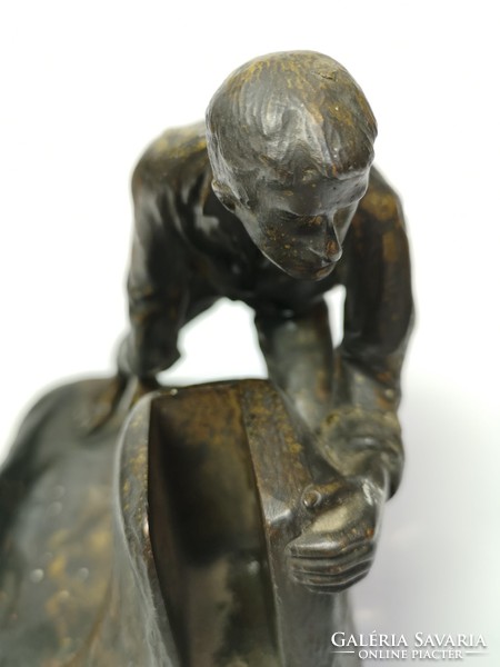 Viennese art nouveau bronze figural match holder - 04330