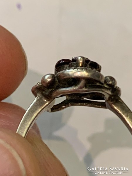Antik színesköves ezüstgyűrű
