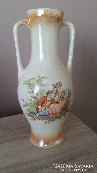 Porcelain vase with a romantic scene for sale!
