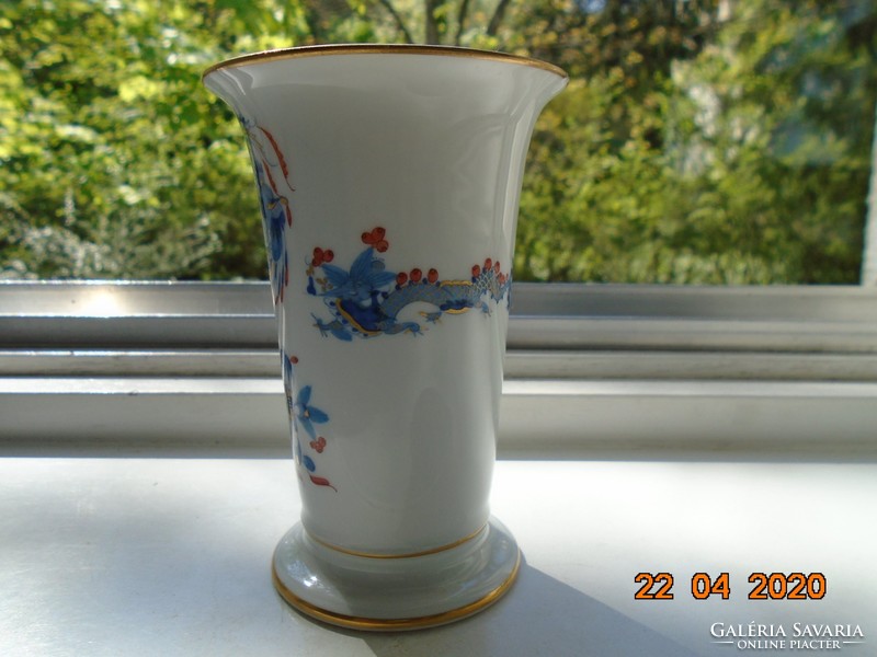 1924 with Meissen sword mark, Imari style, vase from the Blue Dragon with Red Dot series