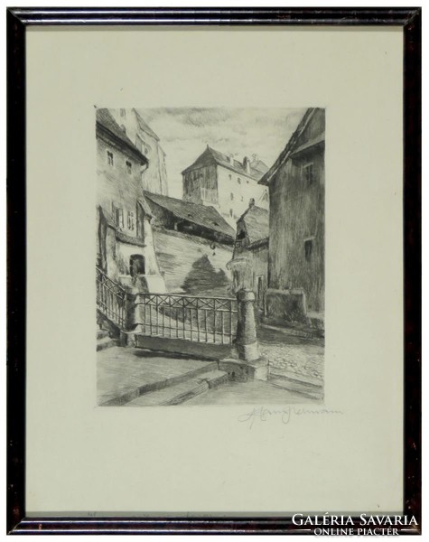 Osztrák művész 1927 : Középkori városkép