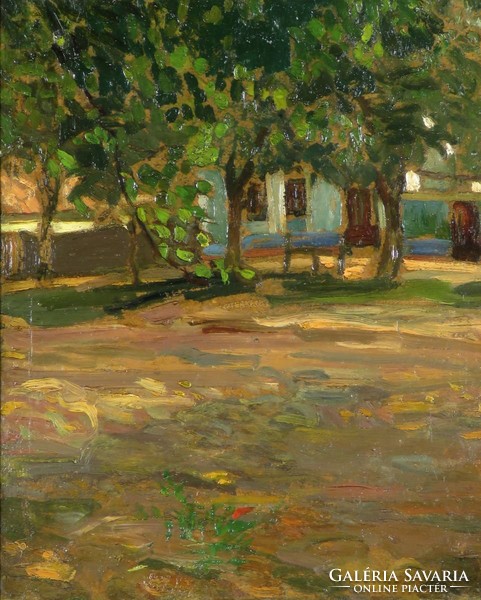 Magyar festő 1900 körül : Falusi utca
