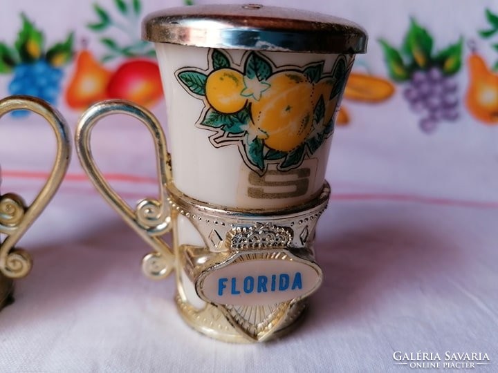 Florida feliratú fűszertartó pár 70-80 évek "Souvenir" műagyag