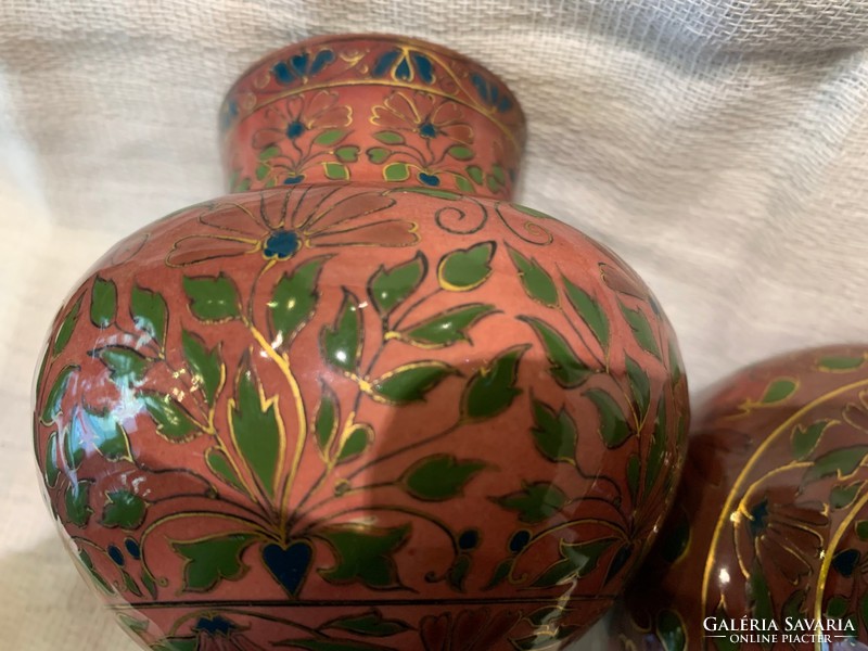 Zsolnay small vases with Persian pattern