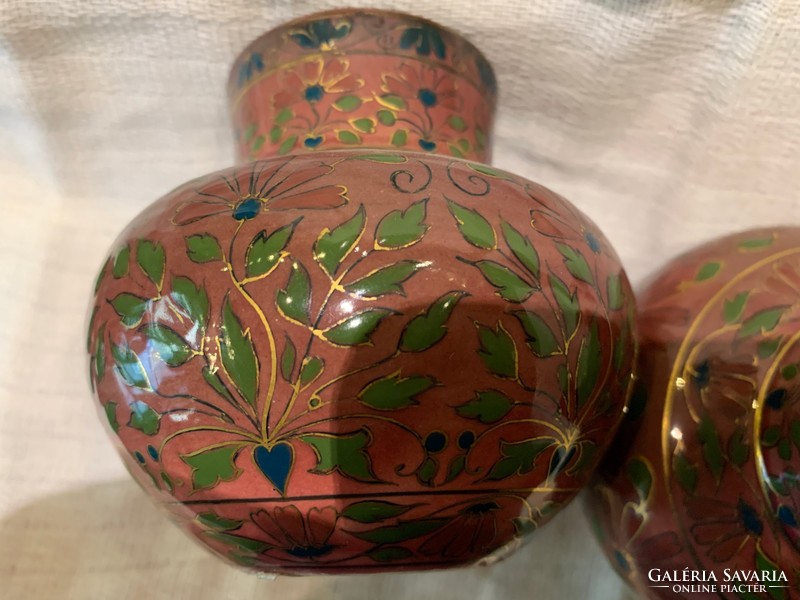 Zsolnay small vases with Persian pattern