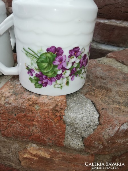 2 pcs beautiful patterned rare drasche violet, lily of the valley mugs, mug, nostalgia piece