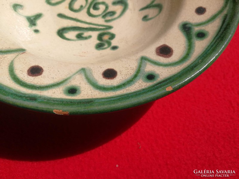 Antik cserép kerámia tányér 1863 dátummal