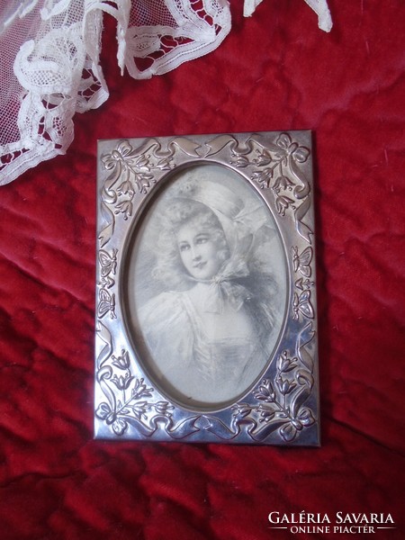 Silver plated old photo frame.