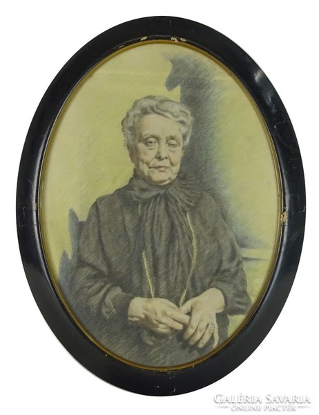 0S614 Európai festő XIX. század : Idős nő portré