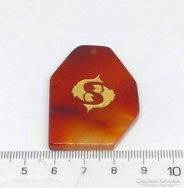 Red agate pendant with star sign