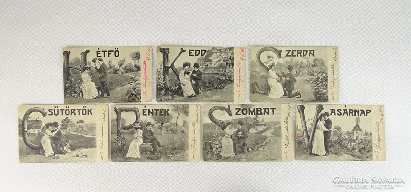 0U467 Századfordulós képeslap sorozat 7 darab