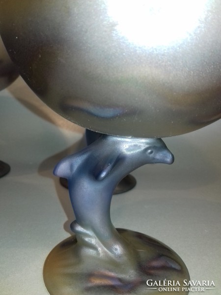 La Rochere jelzett irizáló delfines elegáns kínáló üveg kehely 4 darab elérhető pompás ár darabár
