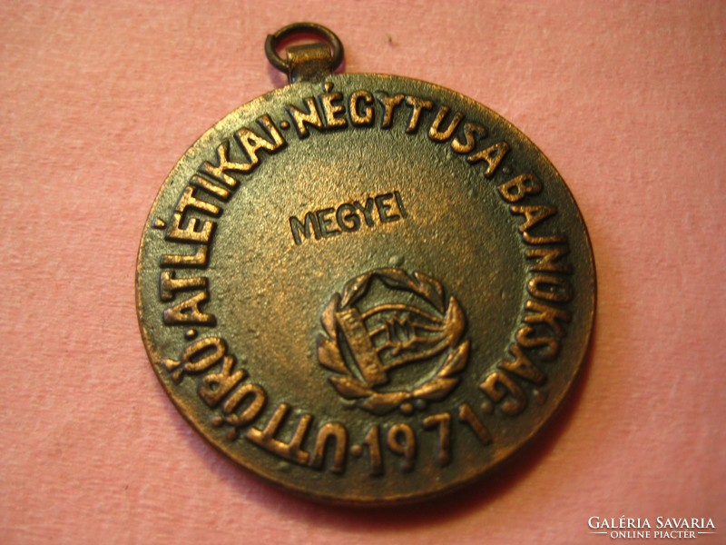 Megyei Úttörő   Atlétika- Négytusa   Bajnokság  , 1971 . bronz   3,5 cm