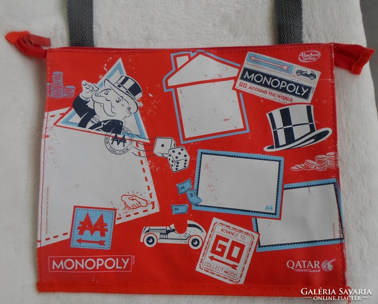Monopoly pattern advertising side bag '90s