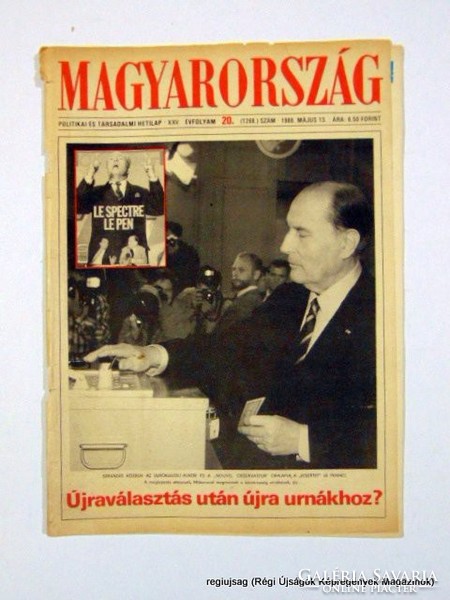 1988 május 13  /  MAGYARORSZÁG  /  Régi ÚJSÁGOK KÉPREGÉNYEK MAGAZINOK Szs.:  14742