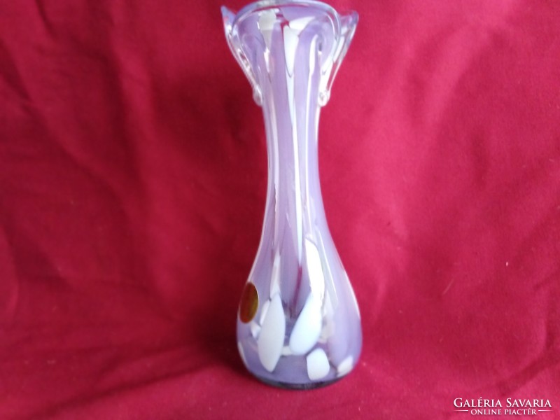 1215 Csodás fújt üveg váza csodás kézimunka 