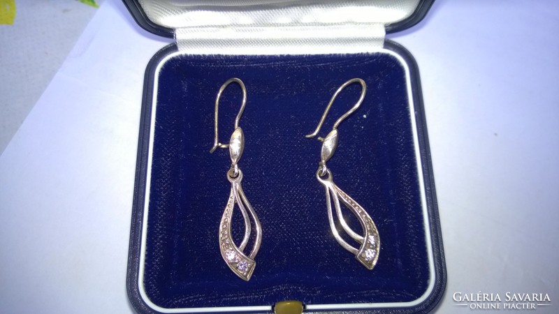 Even for occasions - silver earrings with rhinestones 925, Hungarian.