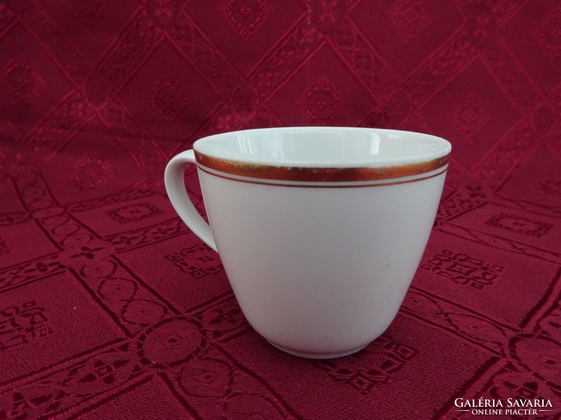 Hollóház porcelain coffee cup with gold border, height 6 cm. He has!