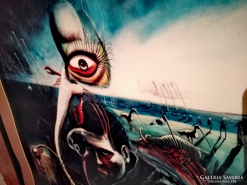 Surrealist, psychedelic, print 88x88 cm