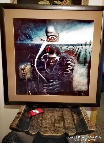 Szürrealista, PSZICHEDELIKUS, Nyomat 88x88 cm