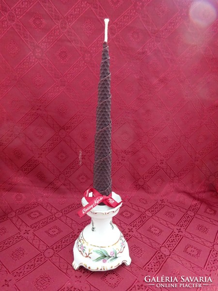 Hollóház porcelain candlestick with one branch, height 11 cm. Type 985. Vanneki!