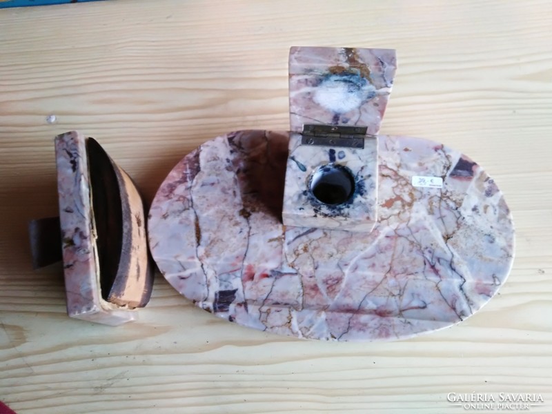  Antik márvány kalamáris tintatartó itatós készlet  30x18 és az itatós 17 cm 