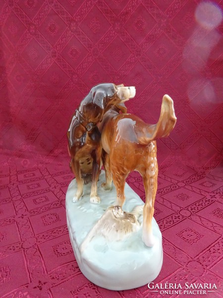 ROYAL DUX  csehszlovák porcelán kutyapár.  Vitrin minőség. Vanneki!
